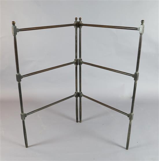 An early 19th century mahogany folding towel airer, W.2ft 2in. H.3ft 7in.